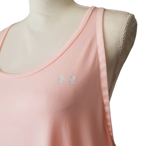 Under Armour Pink White Women's Knockout Athletic Tank - Picture 4 of 6